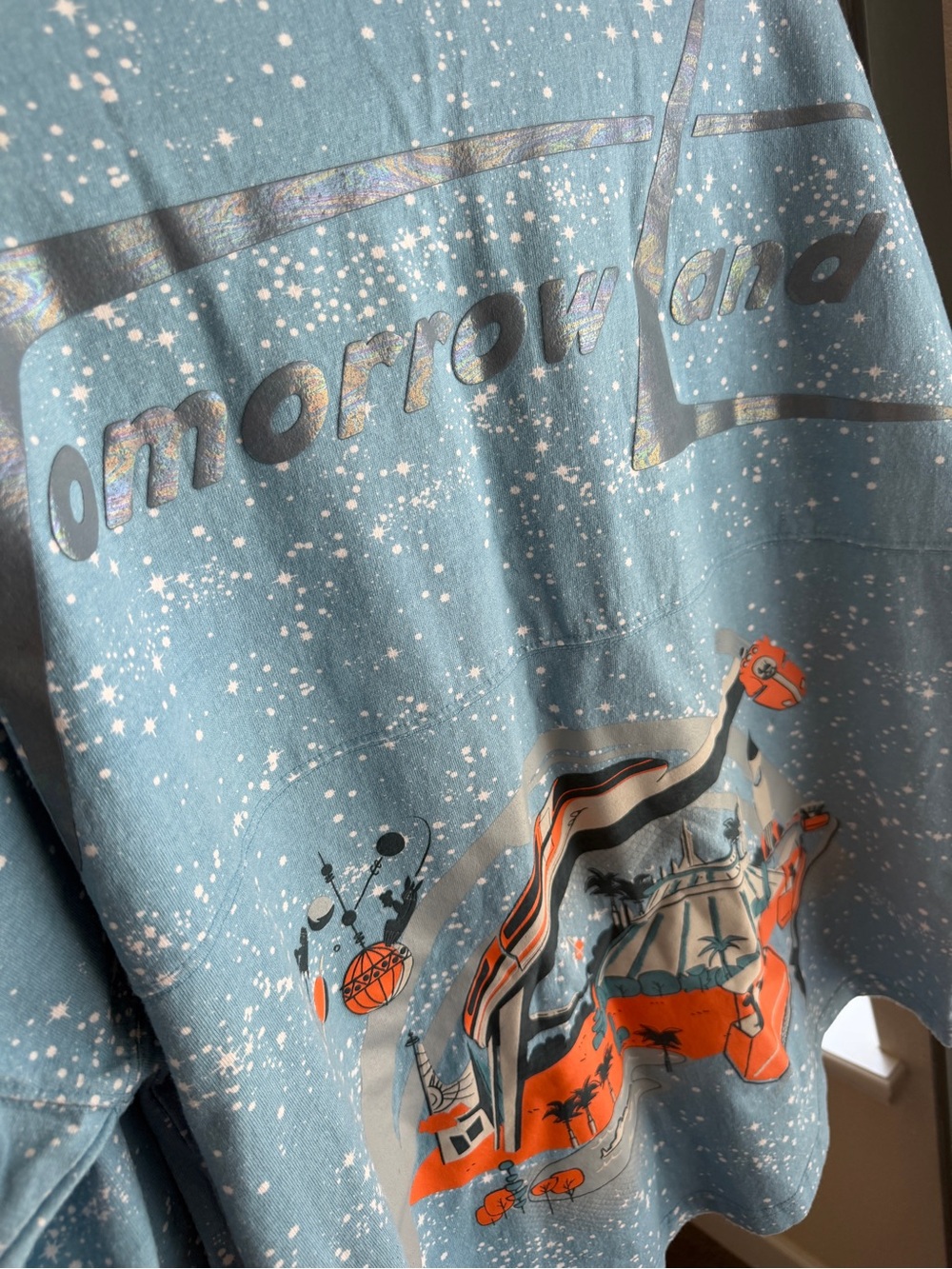 Disney Parks Tomorrowland Retro Spirit Jersey Galactic Star Print - Picture 4 of 6